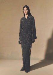 Kimono long en soie pour femme