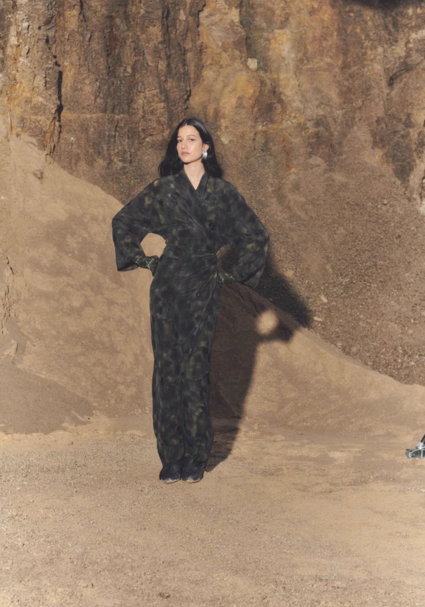 Kimono long en soie pour femme