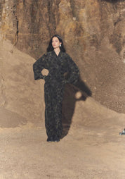 Kimono long en soie pour femme