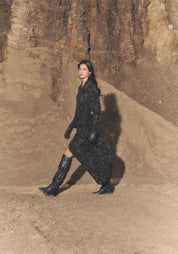 Kimono long en soie pour femme