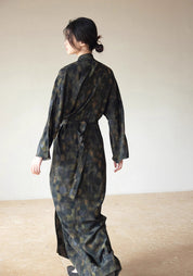 Kimono long en soie pour femme
