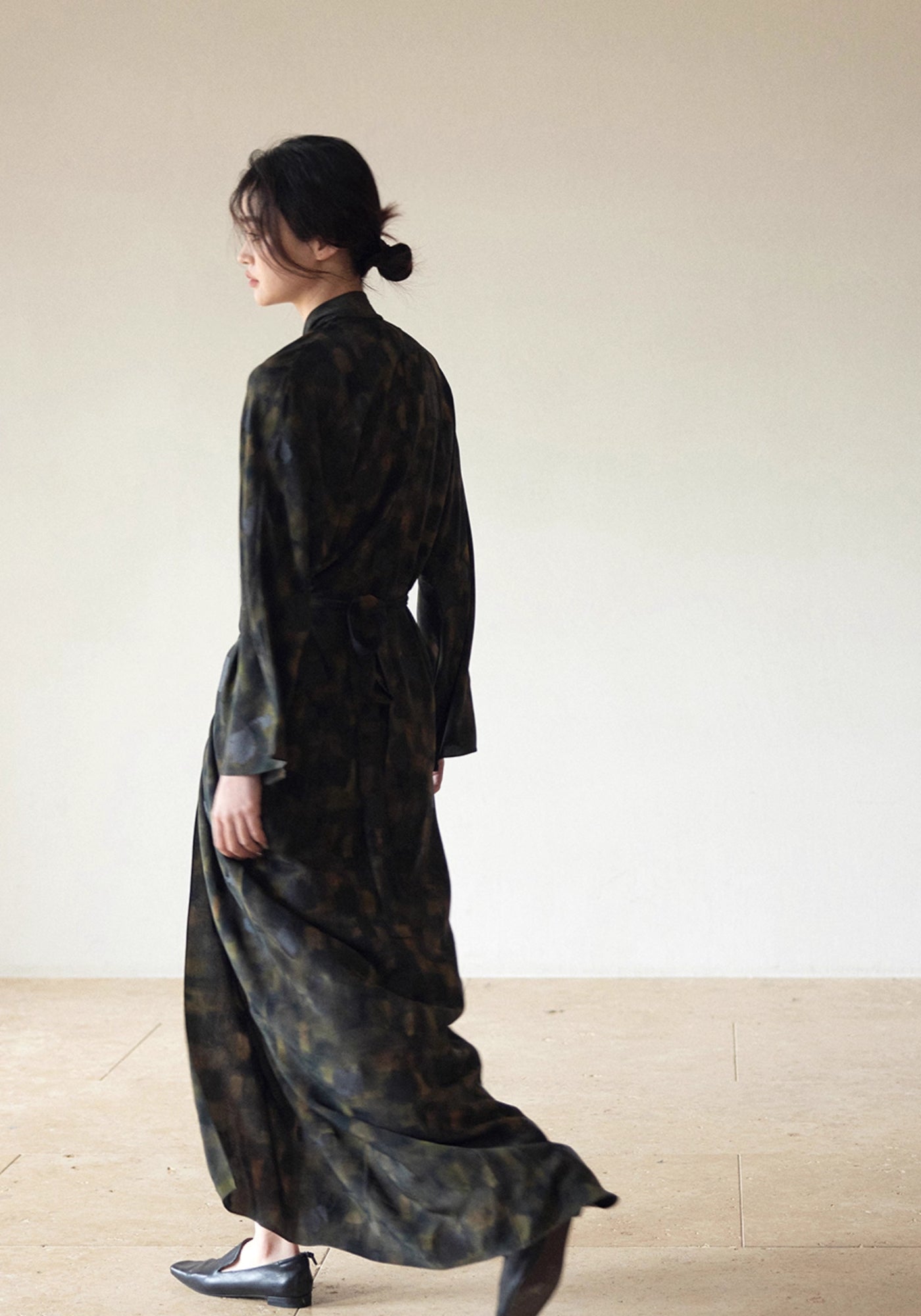 Kimono long en soie pour femme