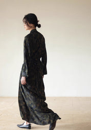 Kimono long en soie pour femme