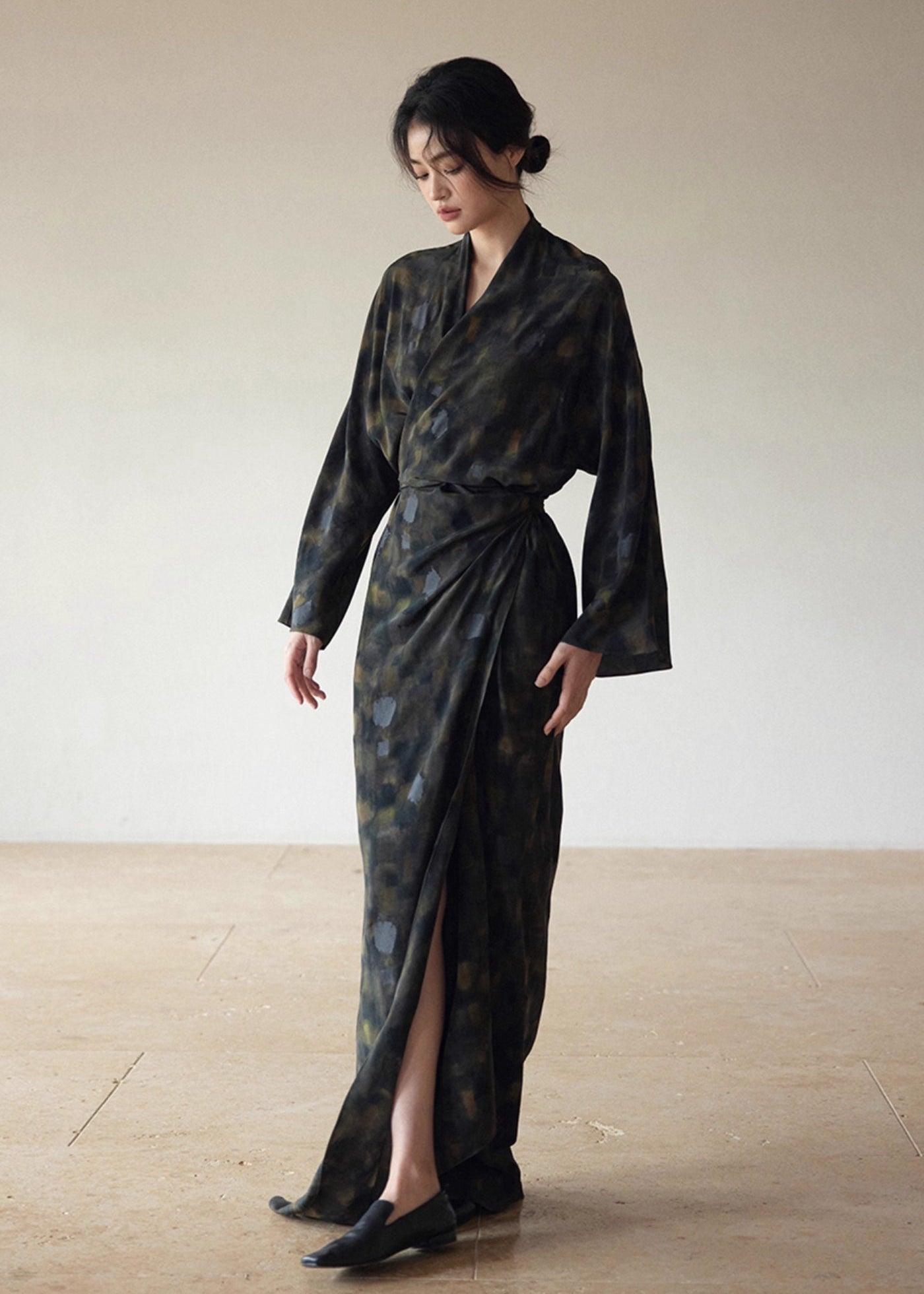 designer kimono dress Floral Kimono Dress With Butterfly Print Design