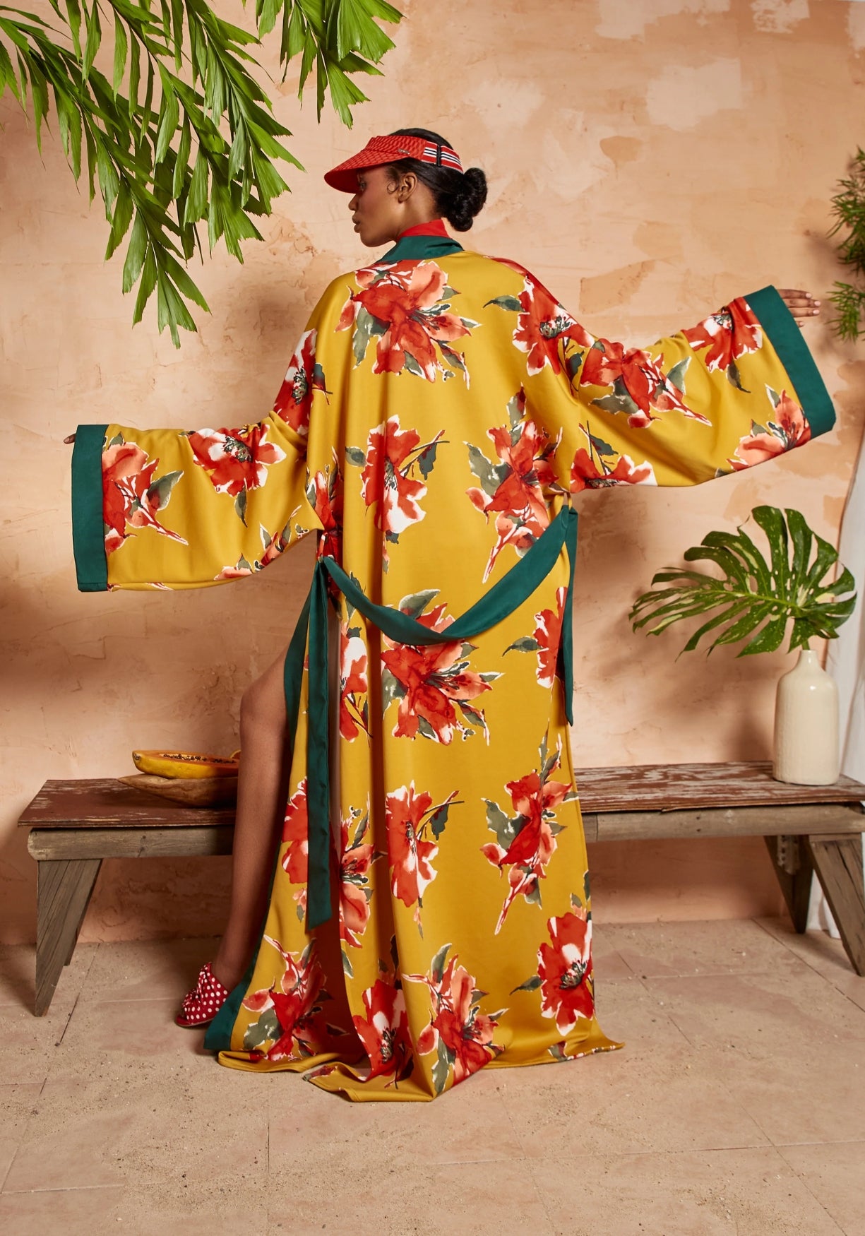 Kimono long tropical | Palmaïa Gold / XL