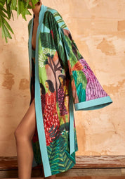 Kimono long tropical | Palmaïa green / M