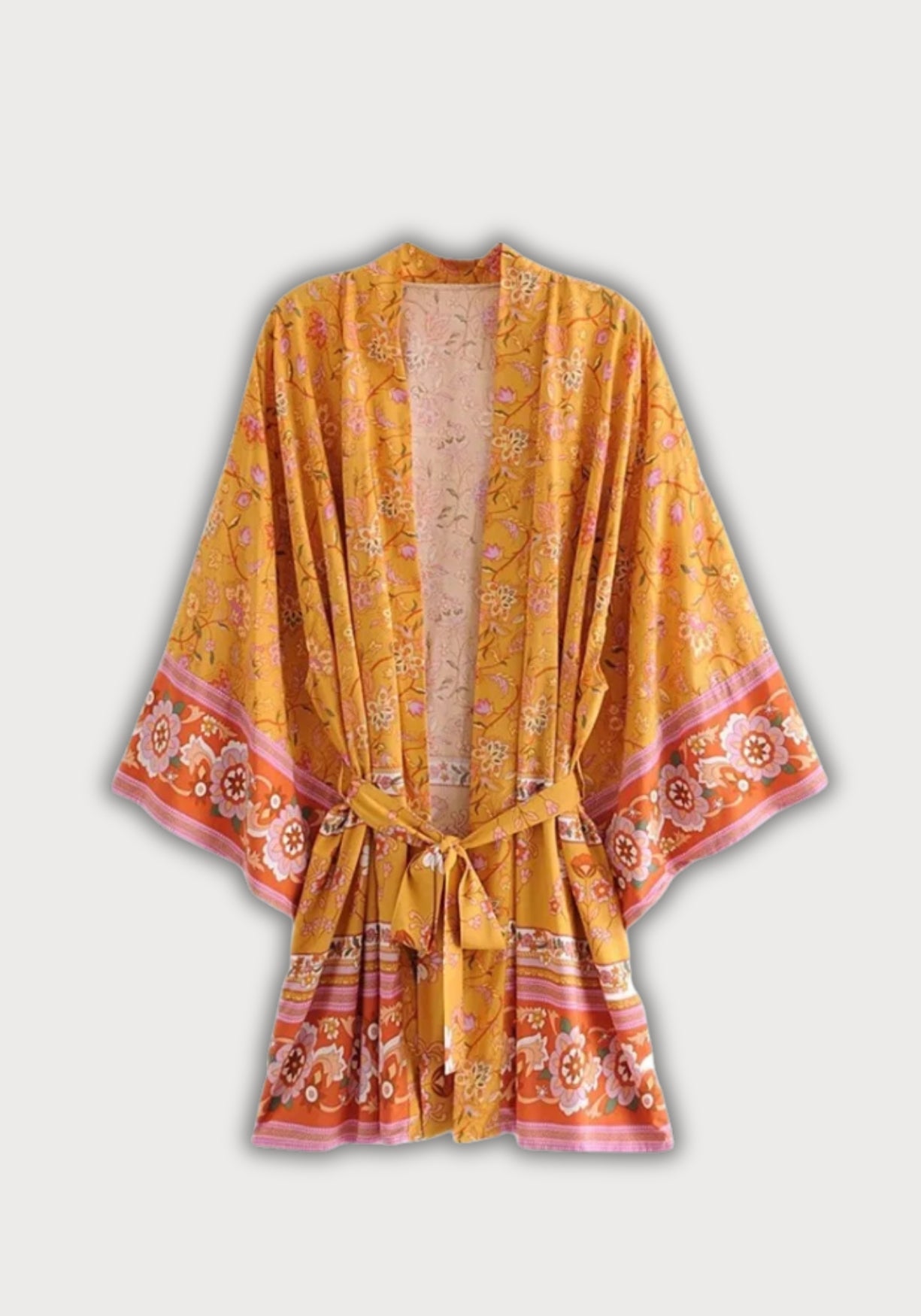 Kimono mi-long | Koganéda Jaune safran / S