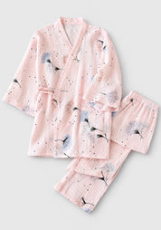 Kimono Pyjama Rose à Pissenlits en Coton | Kōrin