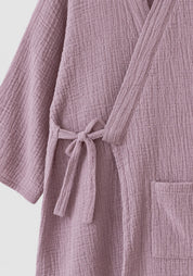 Kimono Pyjama Mauve Poudré en Coton | Mistral
