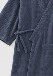 Kimono Pyjama Bleu Ardoise en Coton | Nagi