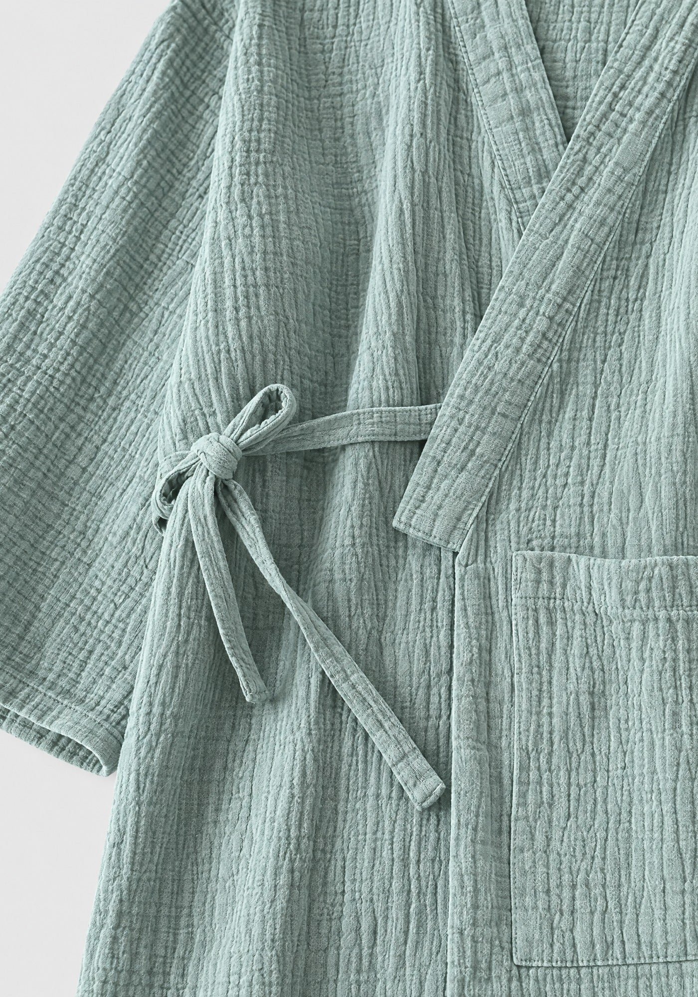 Kimono Pyjama Vert Sauge en Coton | Obi