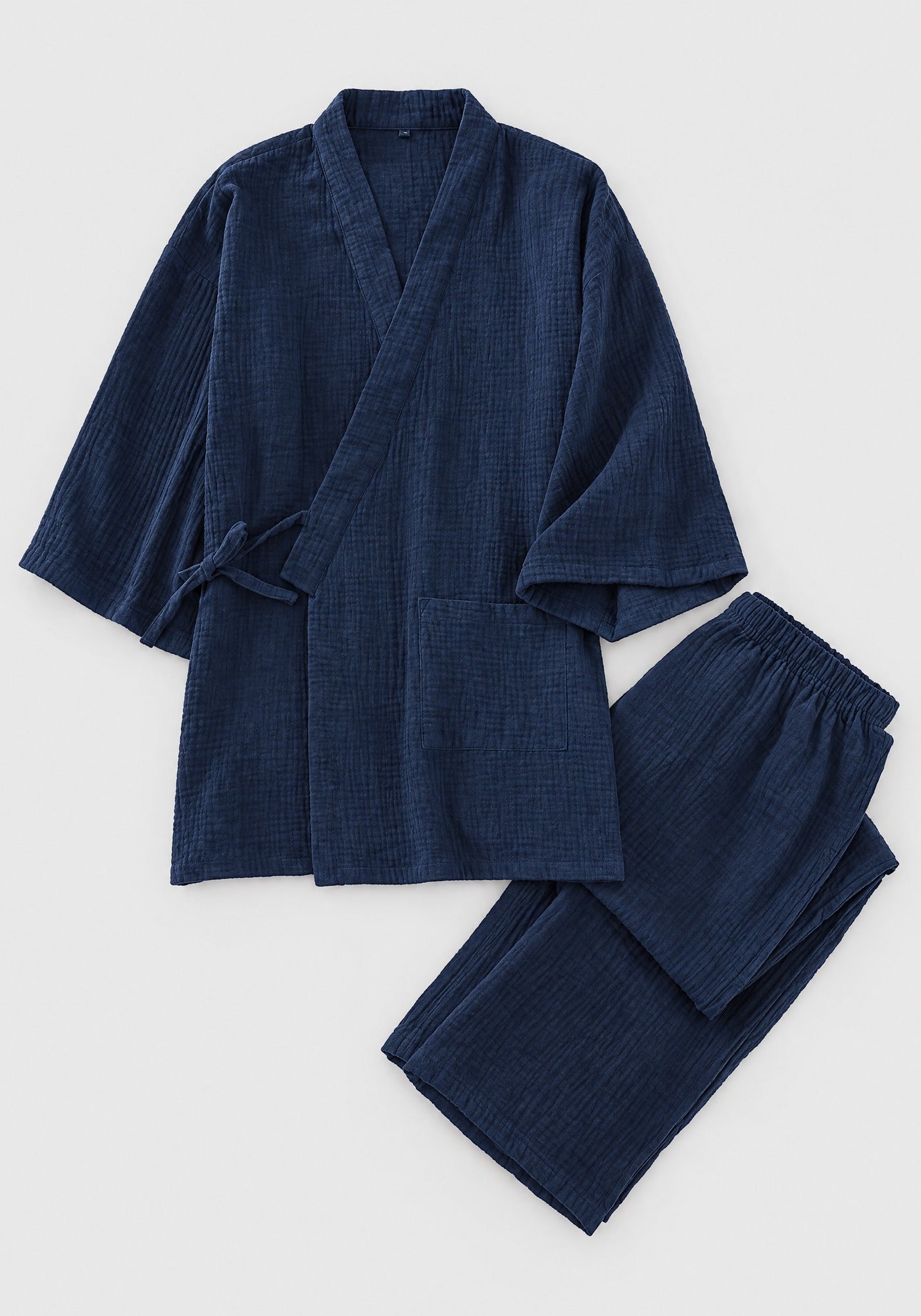Kimono Pyjama Bleu Marine en Coton | Soyō