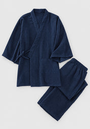 Kimono Pyjama Bleu Marine en Coton | Soyō