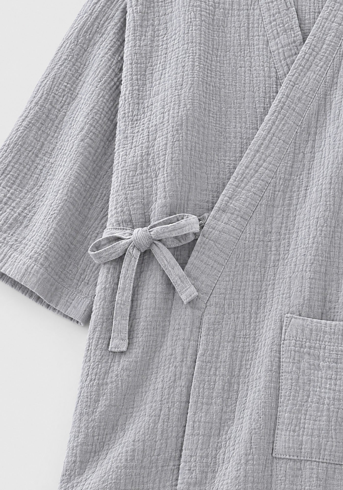 Kimono Pyjama Gris Clair en Coton | Yumé