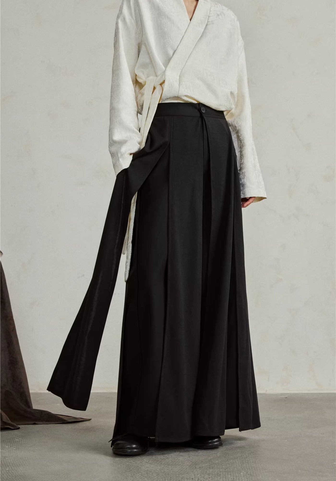 Pantalon kimono noir fluide
