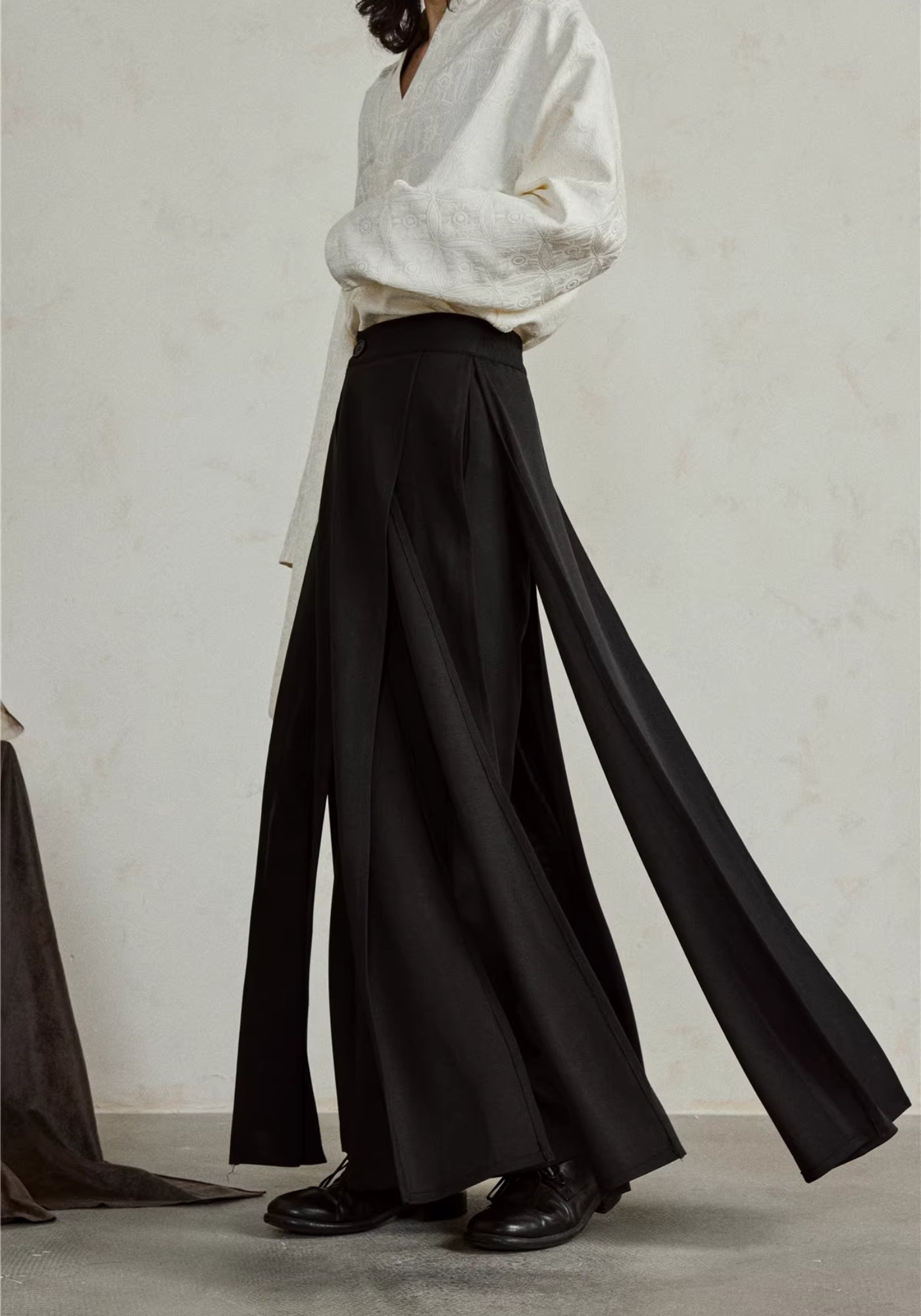 Pantalon kimono noir fluide