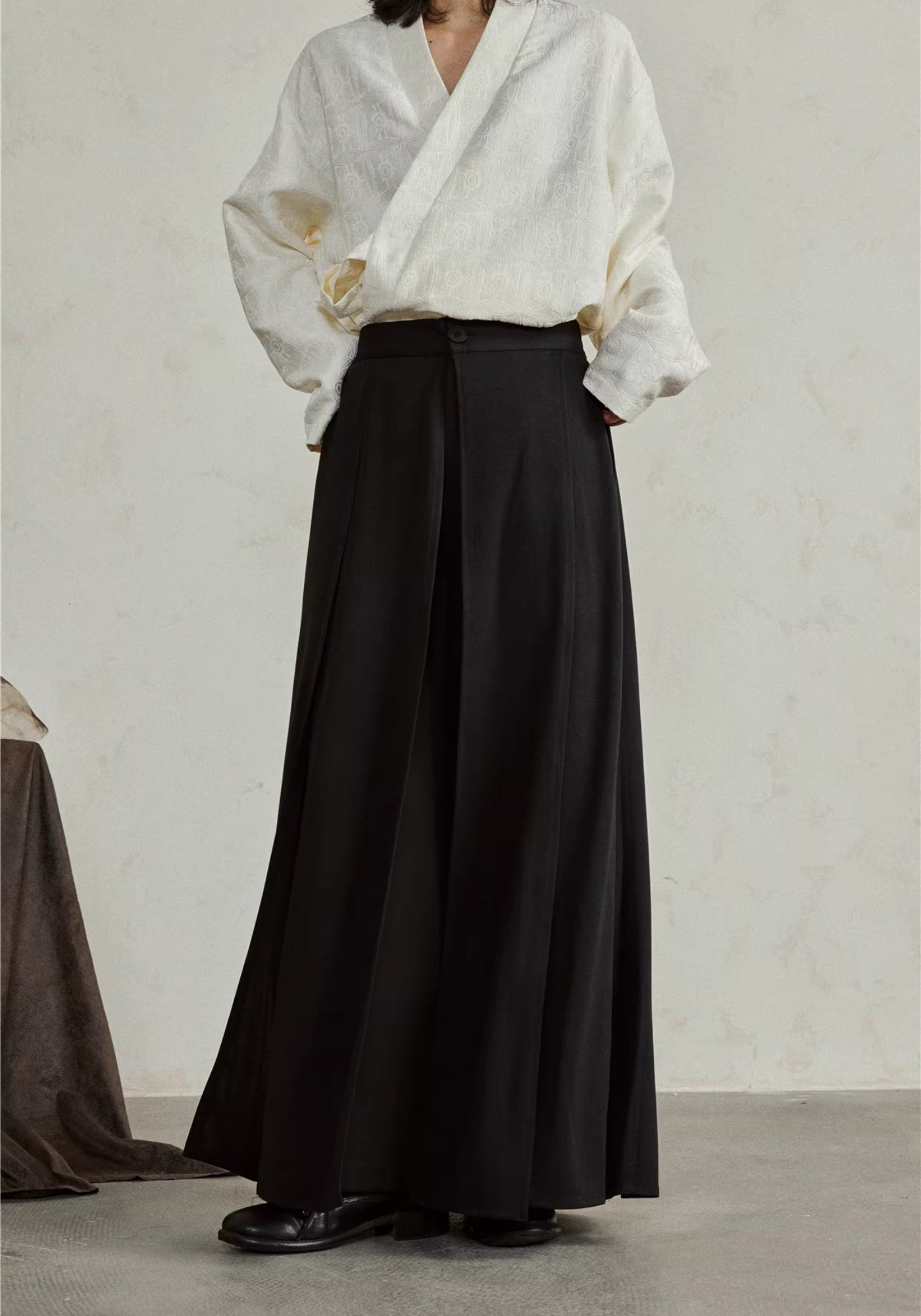 Pantalon kimono noir fluide