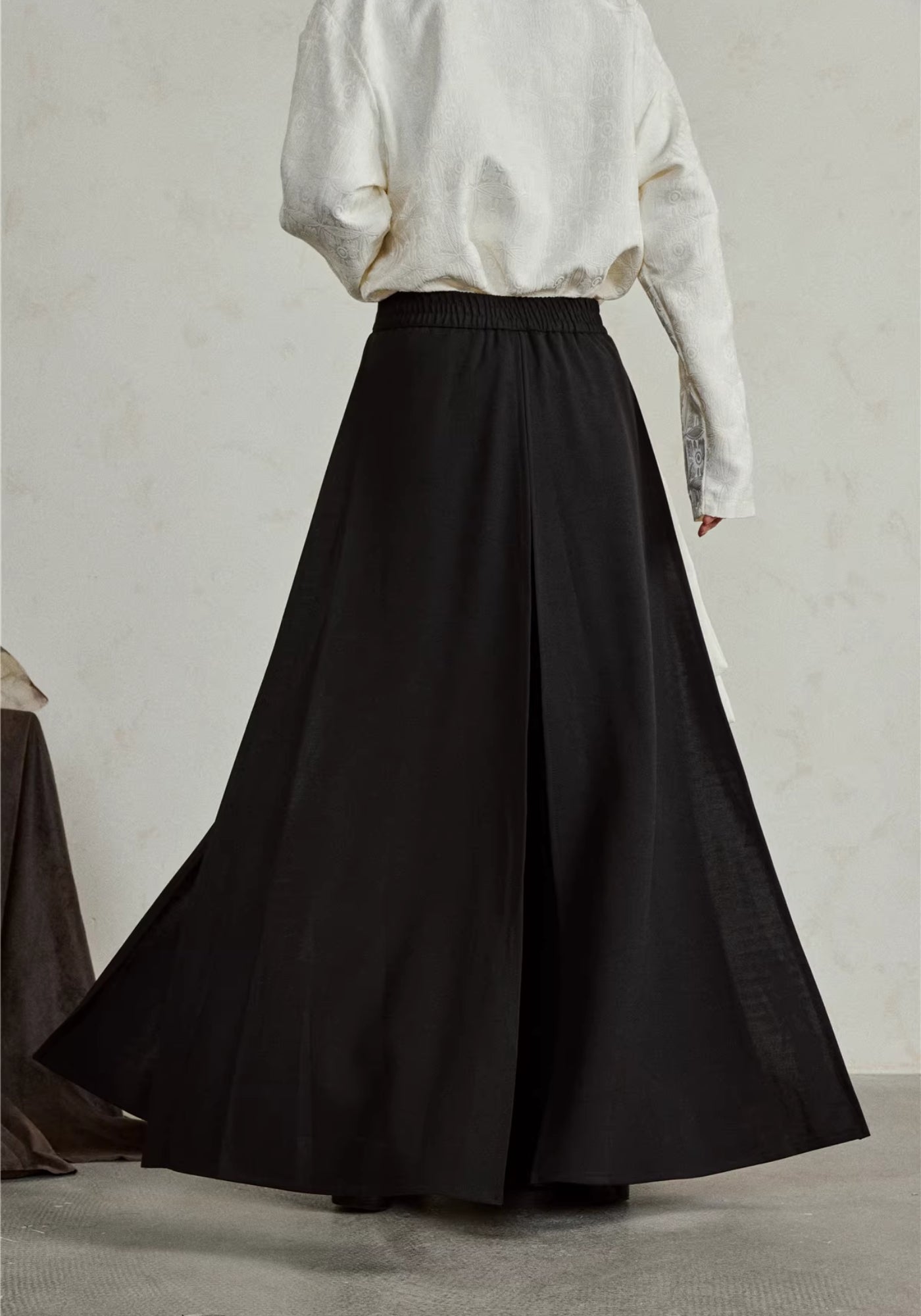 Pantalon kimono noir fluide