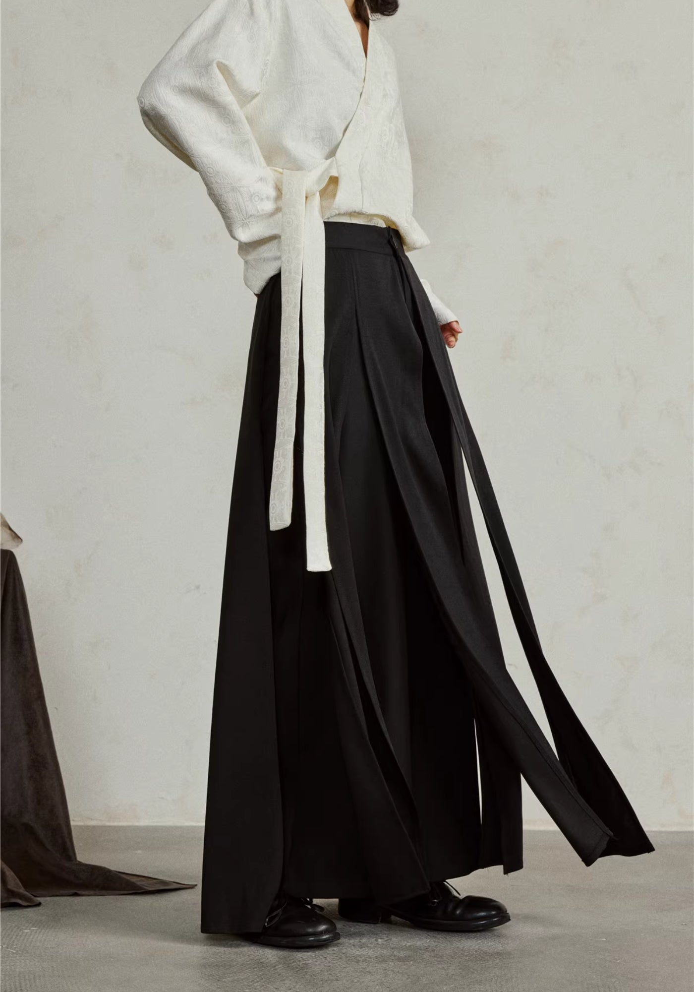 Pantalon kimono noir fluide