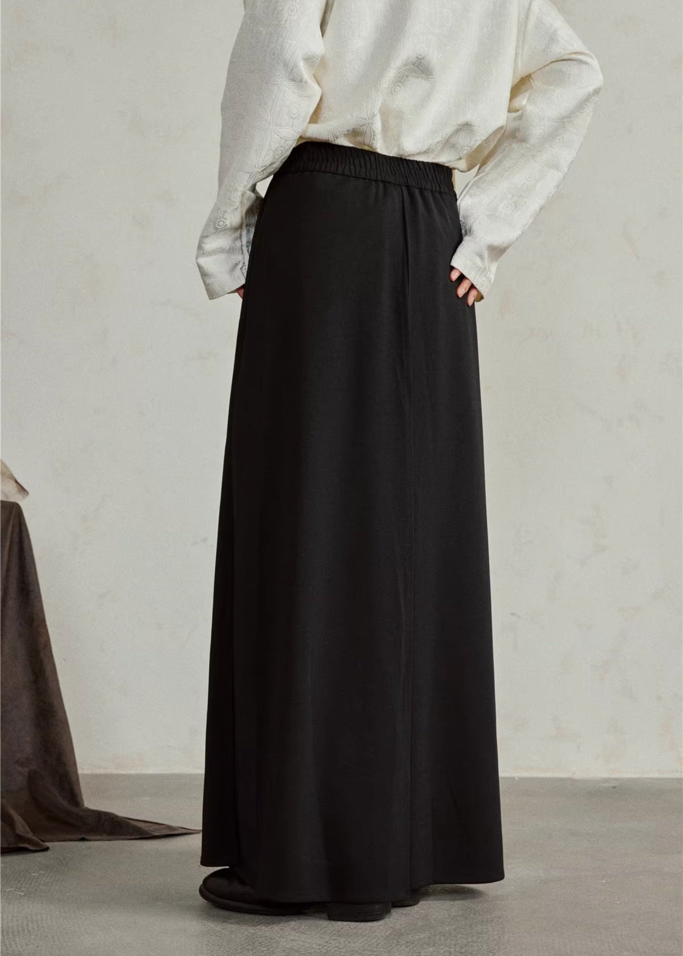 Pantalon kimono noir fluide