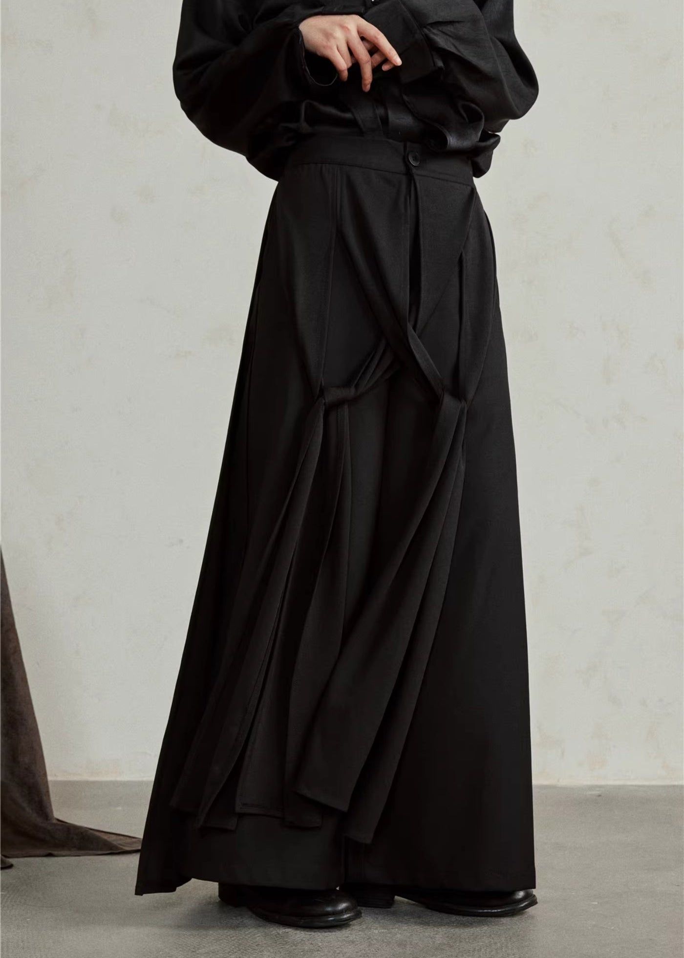 Pantalon kimono noir fluide