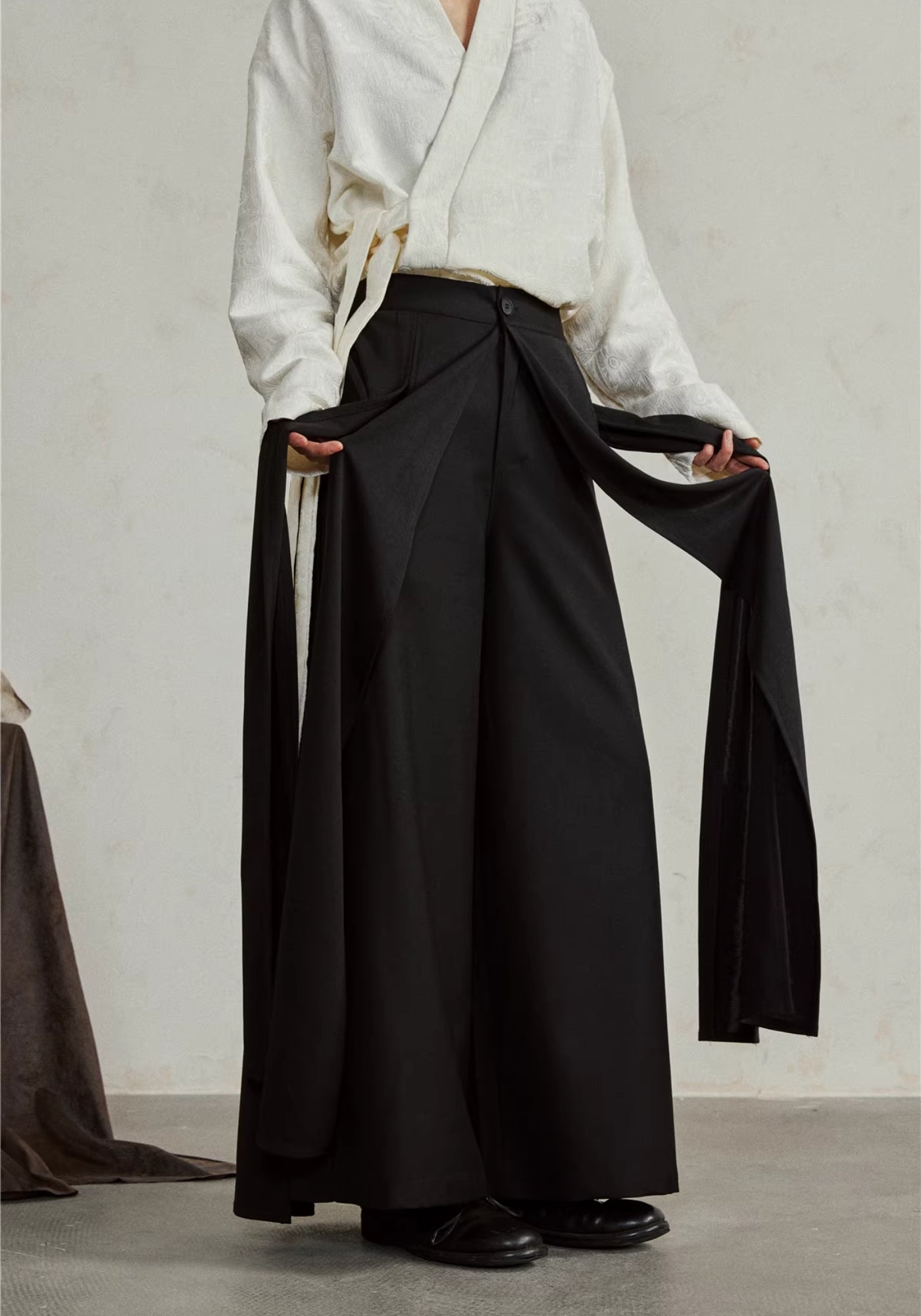 Pantalon kimono noir fluide