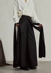 Pantalon kimono noir fluide