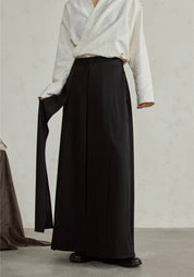 Pantalon kimono noir fluide