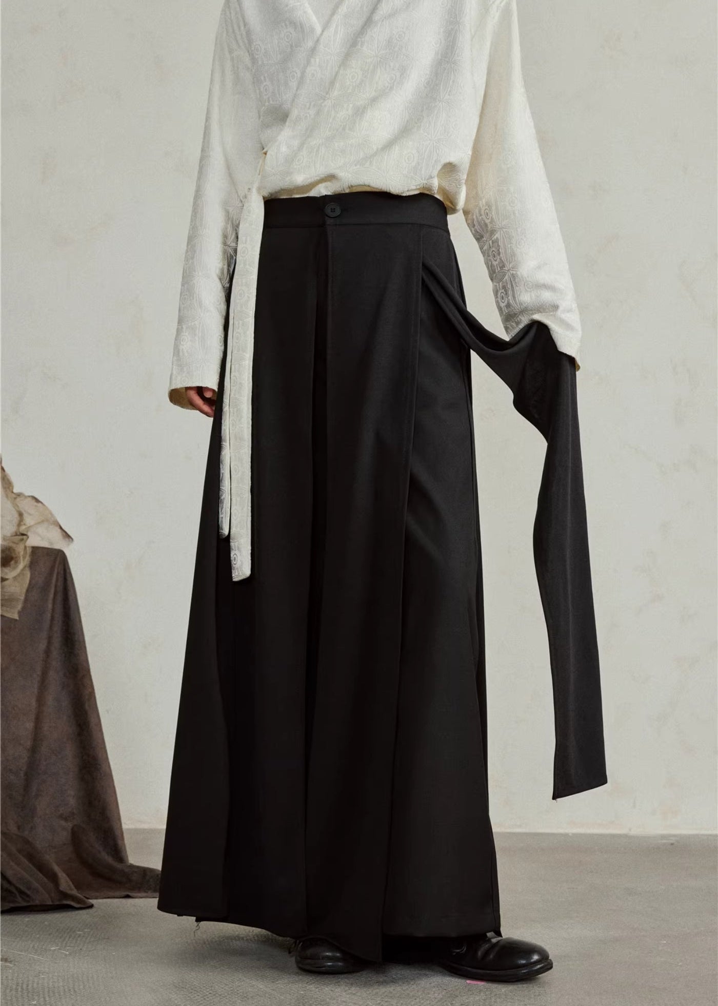 Pantalon kimono noir fluide