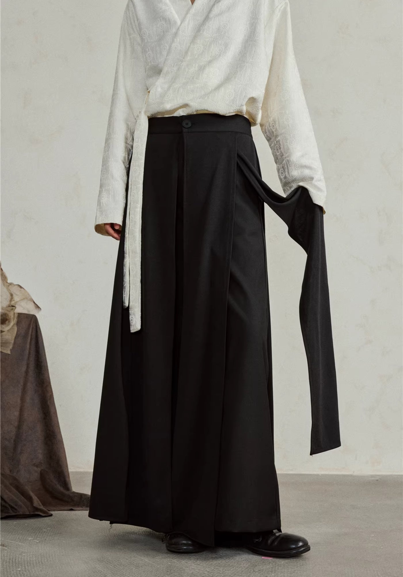 Pantalon kimono noir fluide