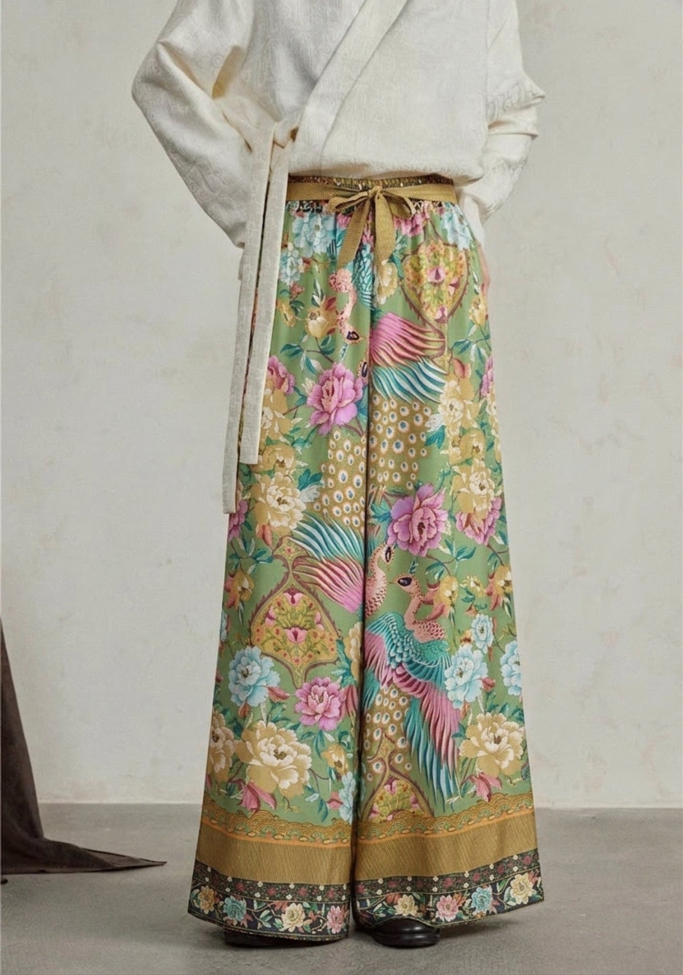 Pantalon Large Fleuri Femme