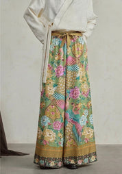 Pantalon Large Fleuri Femme