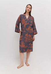 Peignoir kimono femme | Aoré Bleu ardoise / S