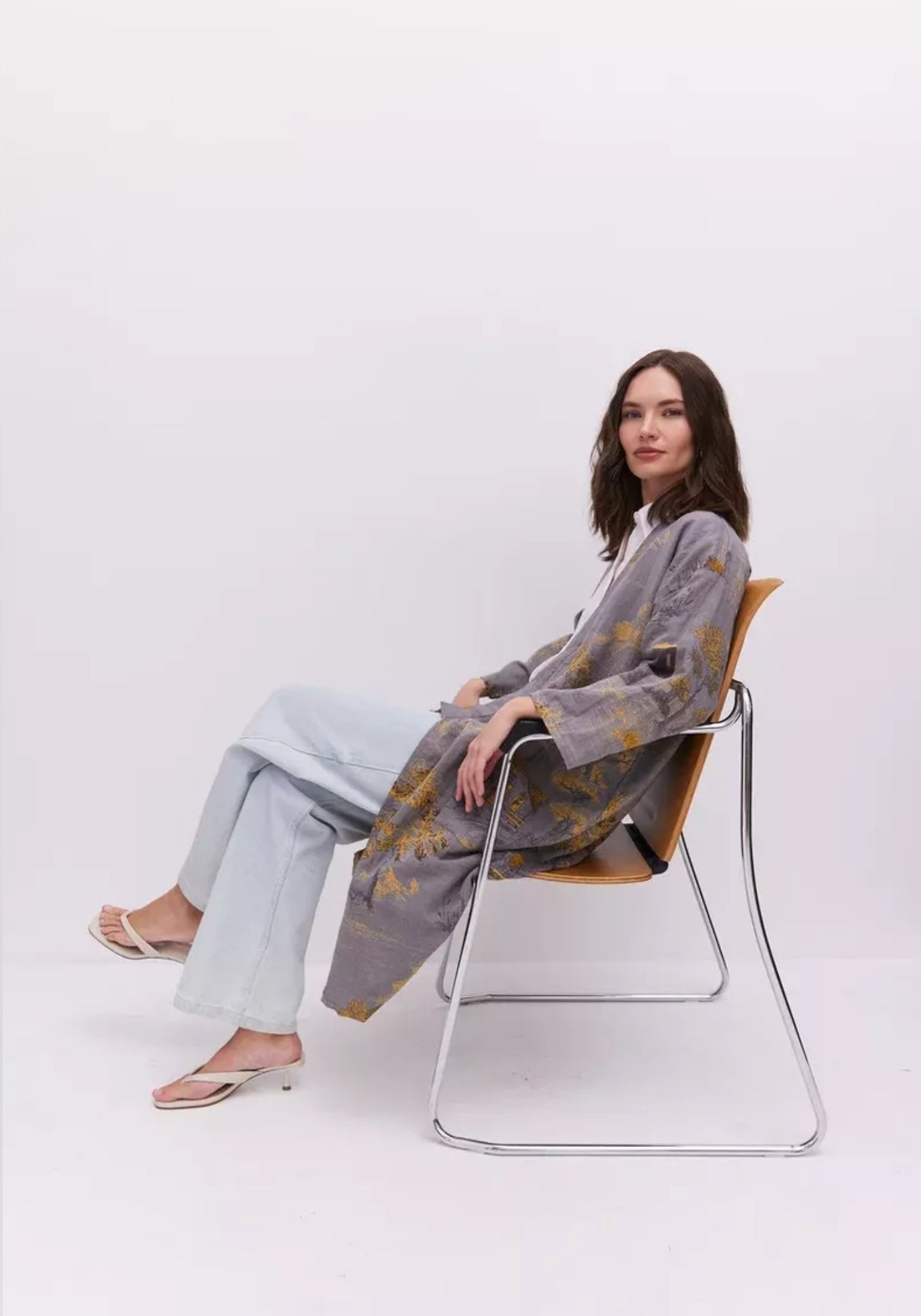 Peignoir kimono gris femme | Refuge