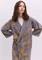 Peignoir kimono gris femme | Refuge