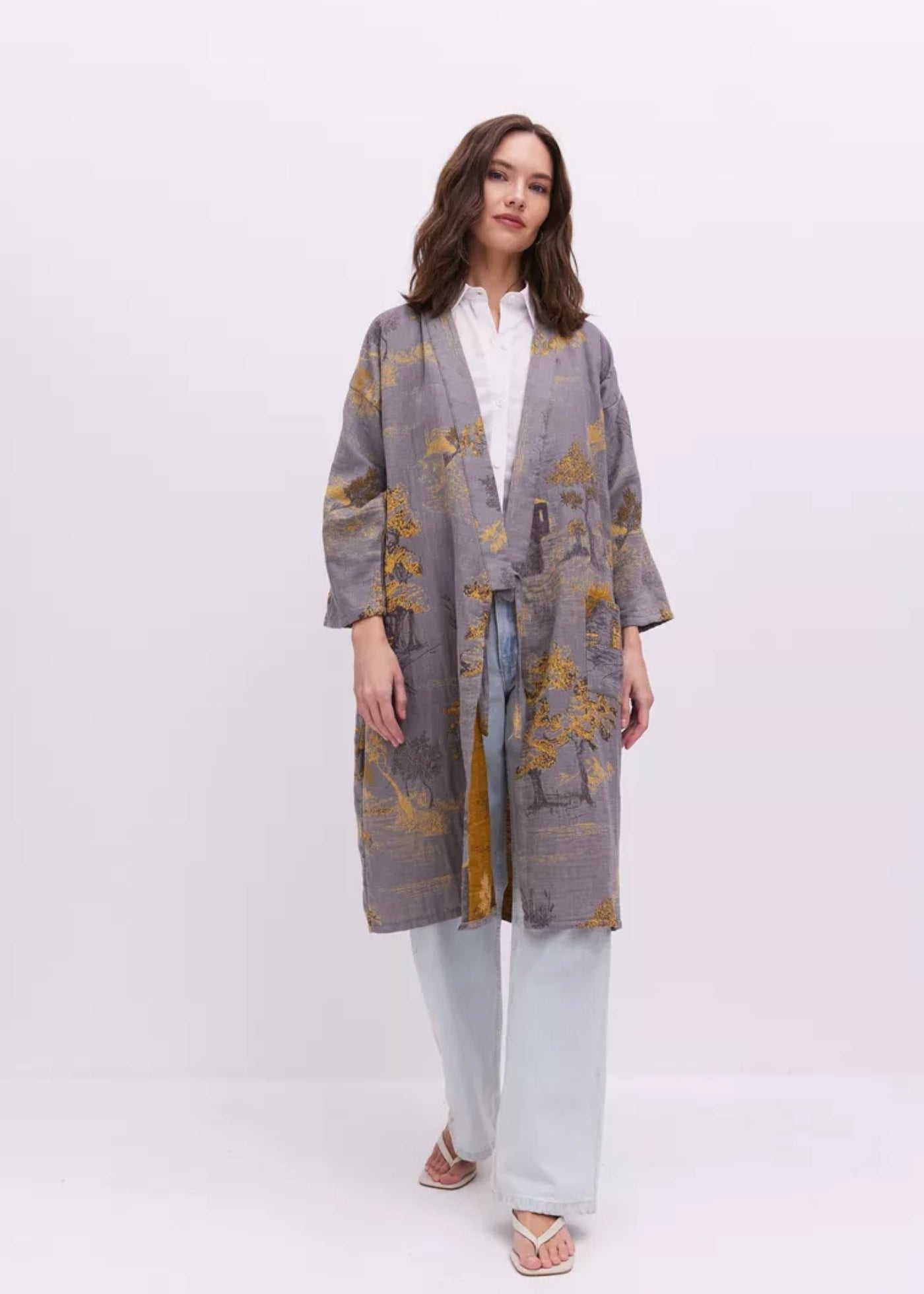 Peignoir kimono gris femme | Refuge