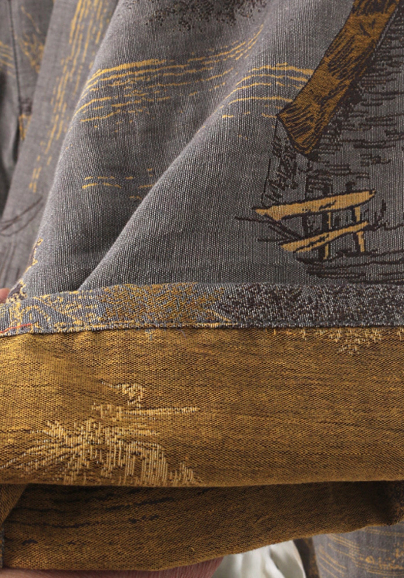 Peignoir Kimono Gris pour Femme | 100 % Coton