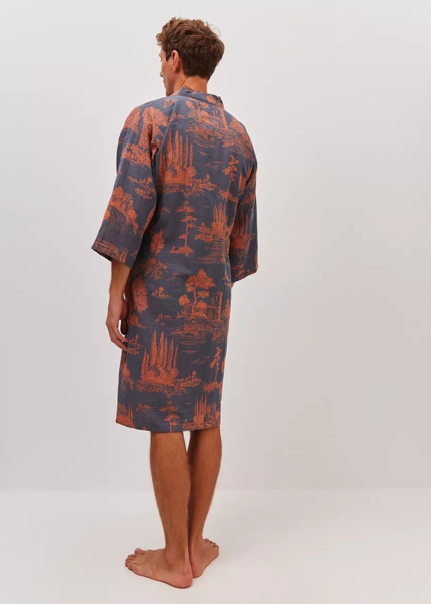 Peignoir kimono homme bleu | Edo