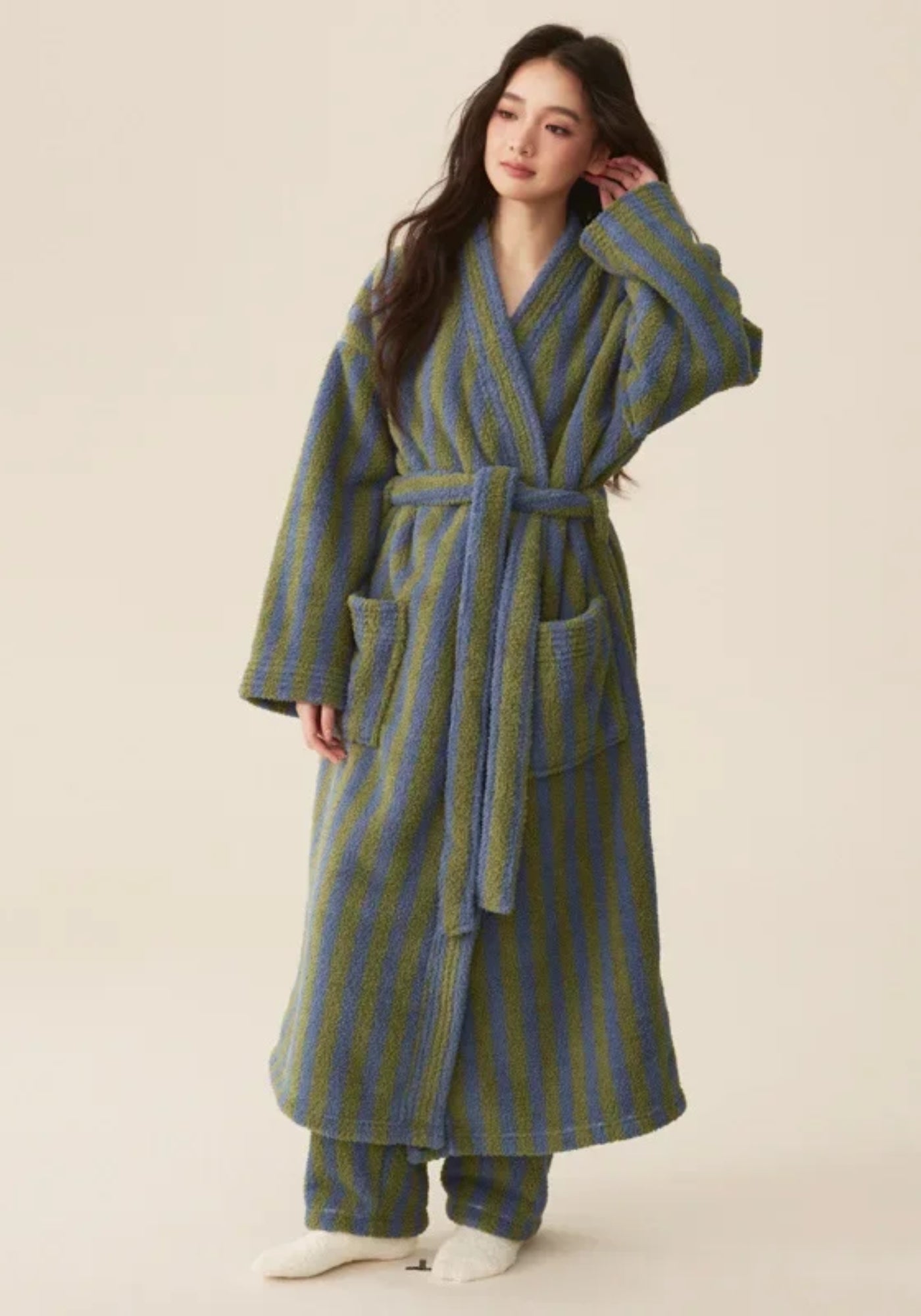 Peignoir kimono polaire femme