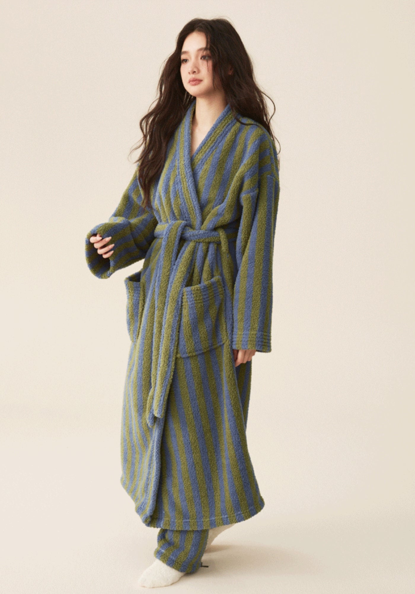 Peignoir kimono polaire femme