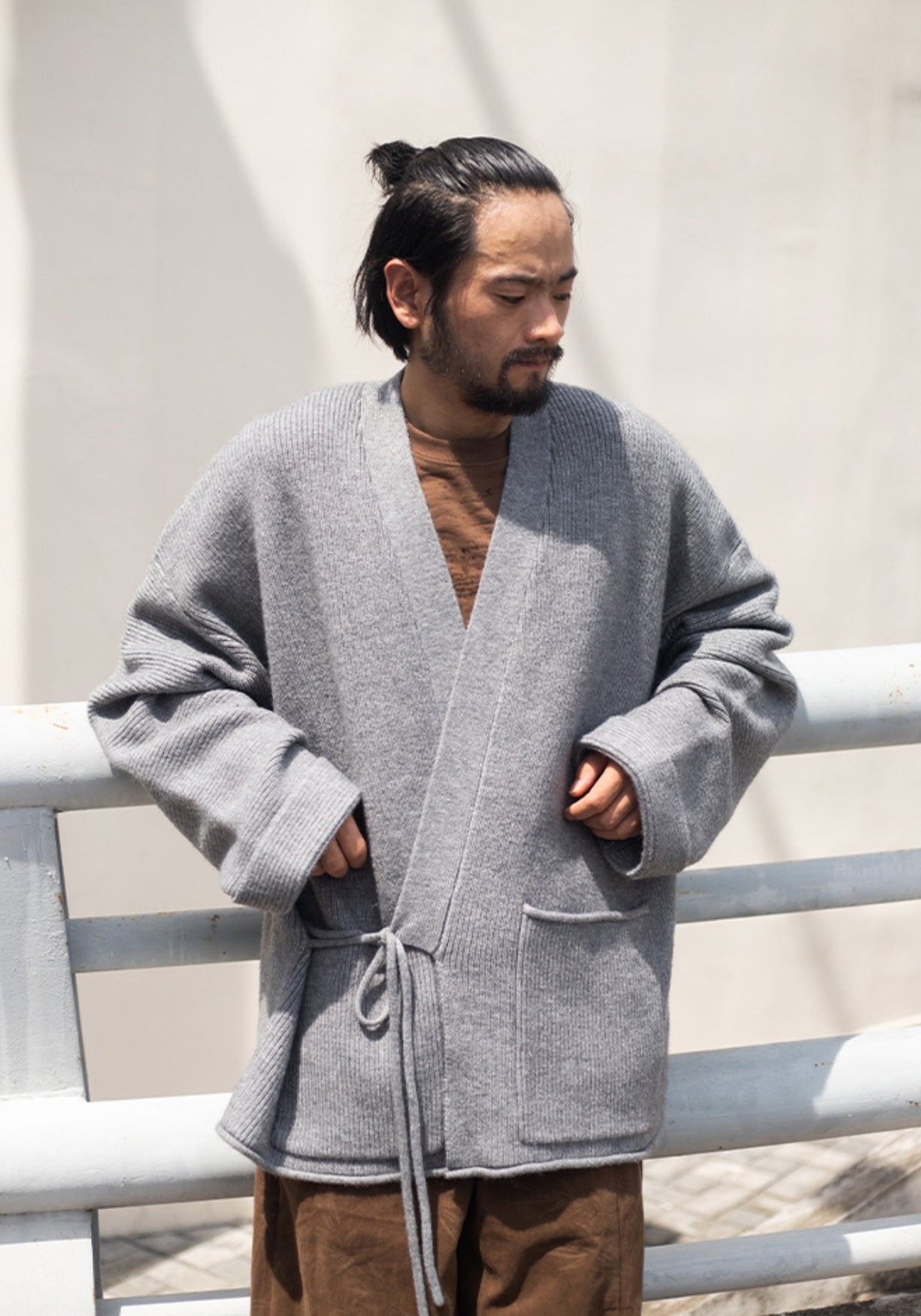 Pull kimono en laine | Cache-Cœur Gris chiné / M