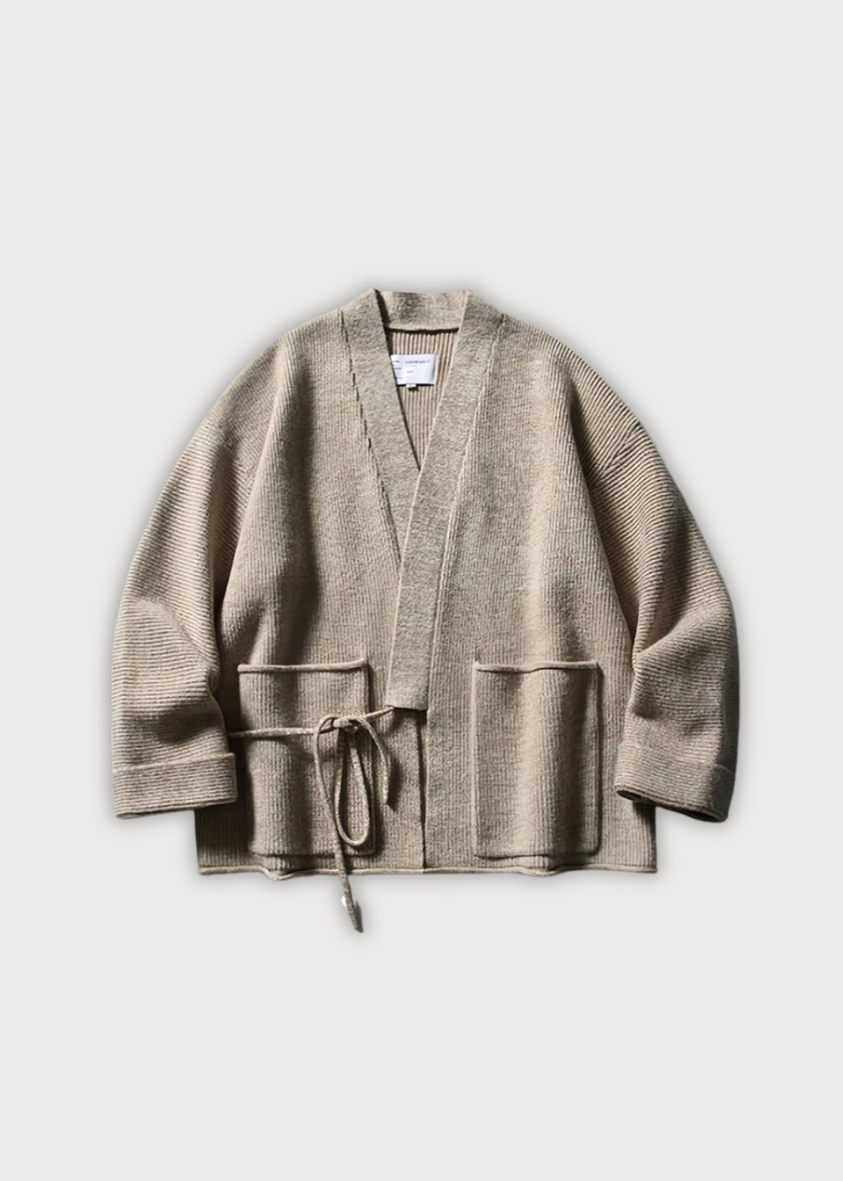 pull kimono laine gris cache coeur