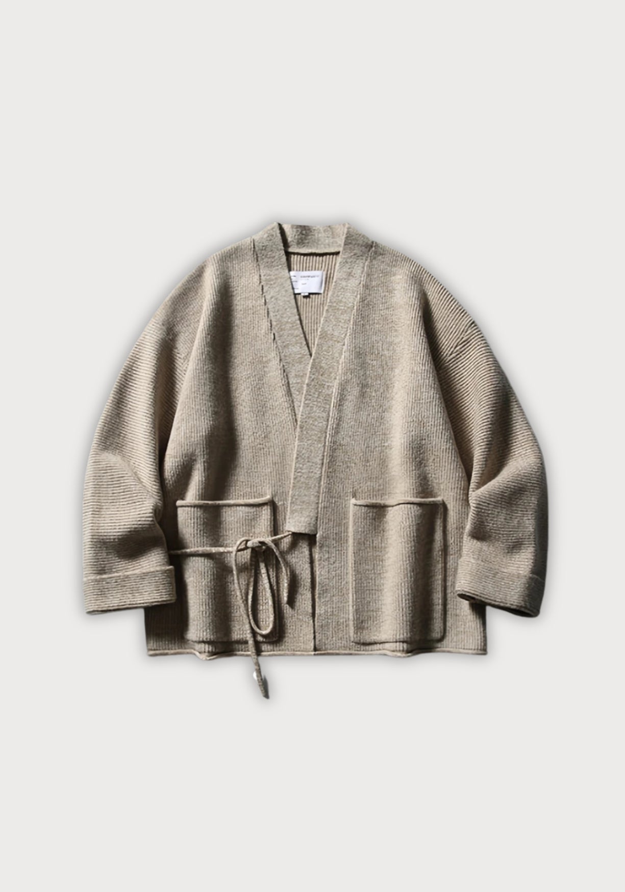 pull kimono laine gris cache coeur