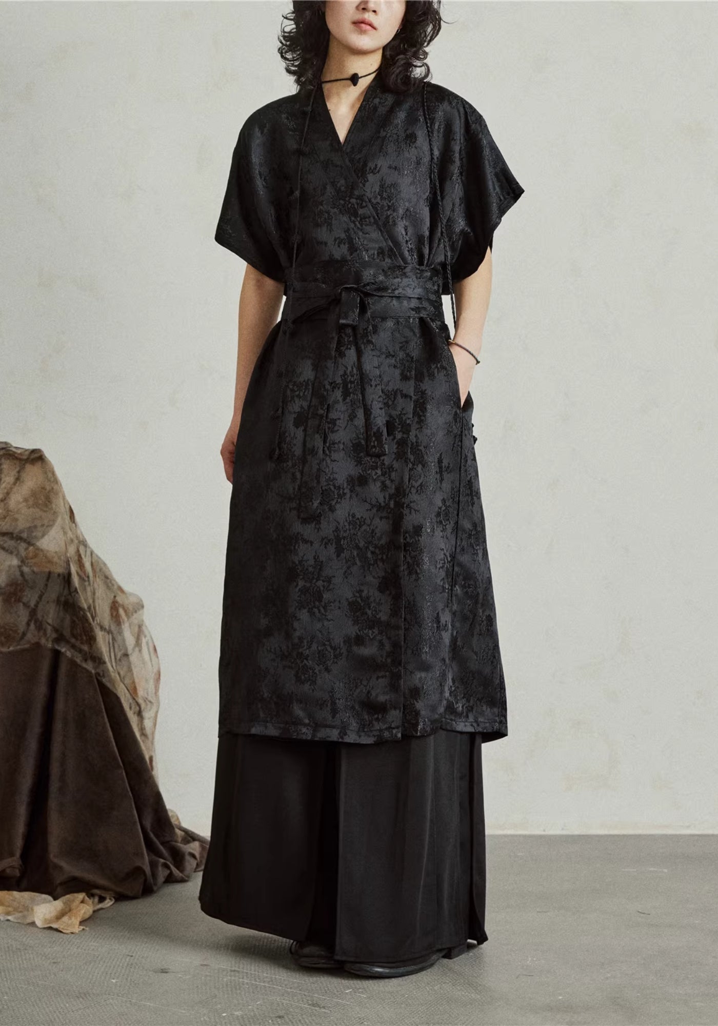 Black Kimono Dress Black / M Black Kimono Dress Black / M