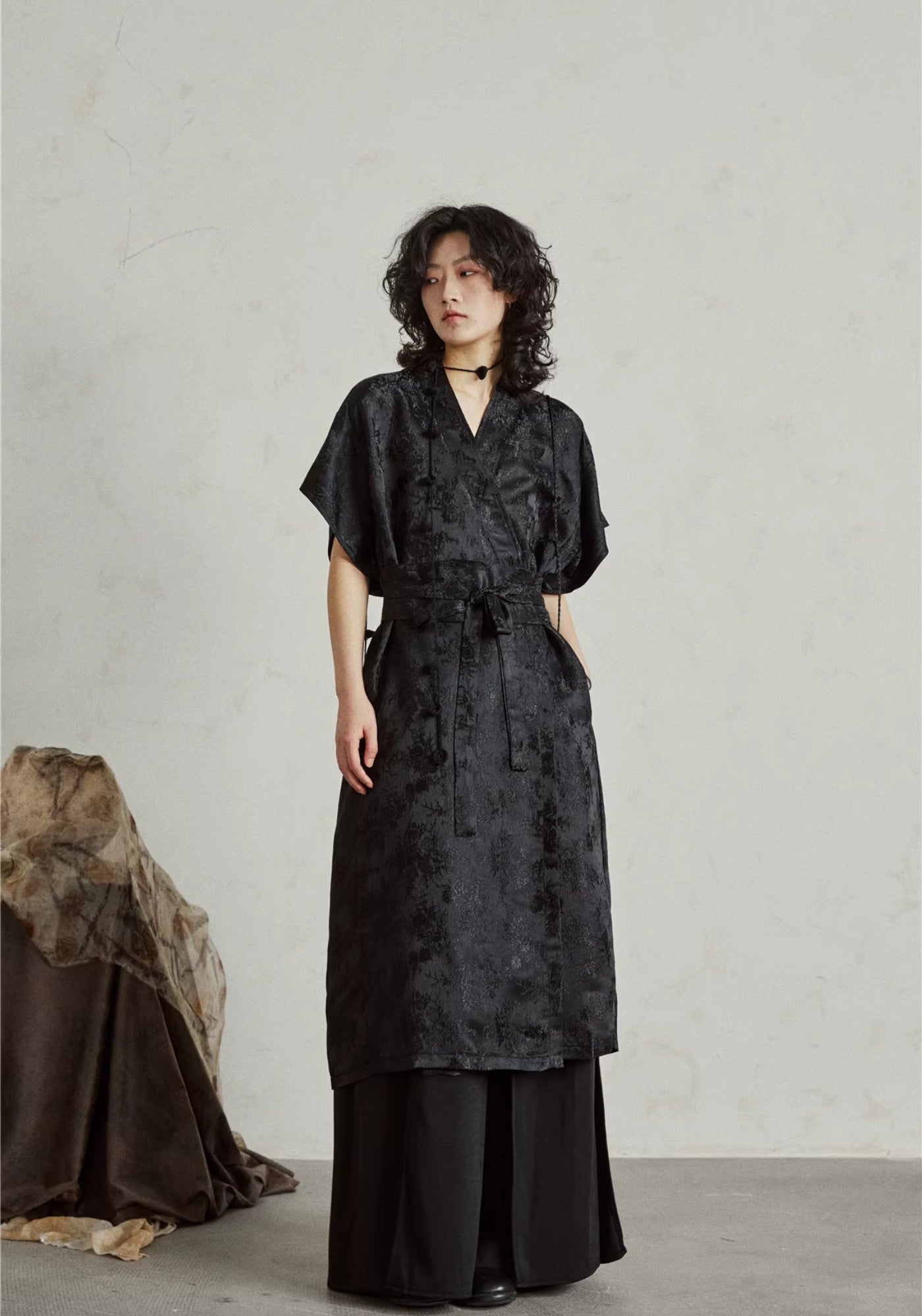 Black Kimono Dress Black / M Black Kimono Dress Black / M