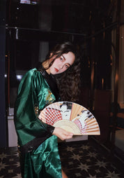 Robe kimono verte pour femme