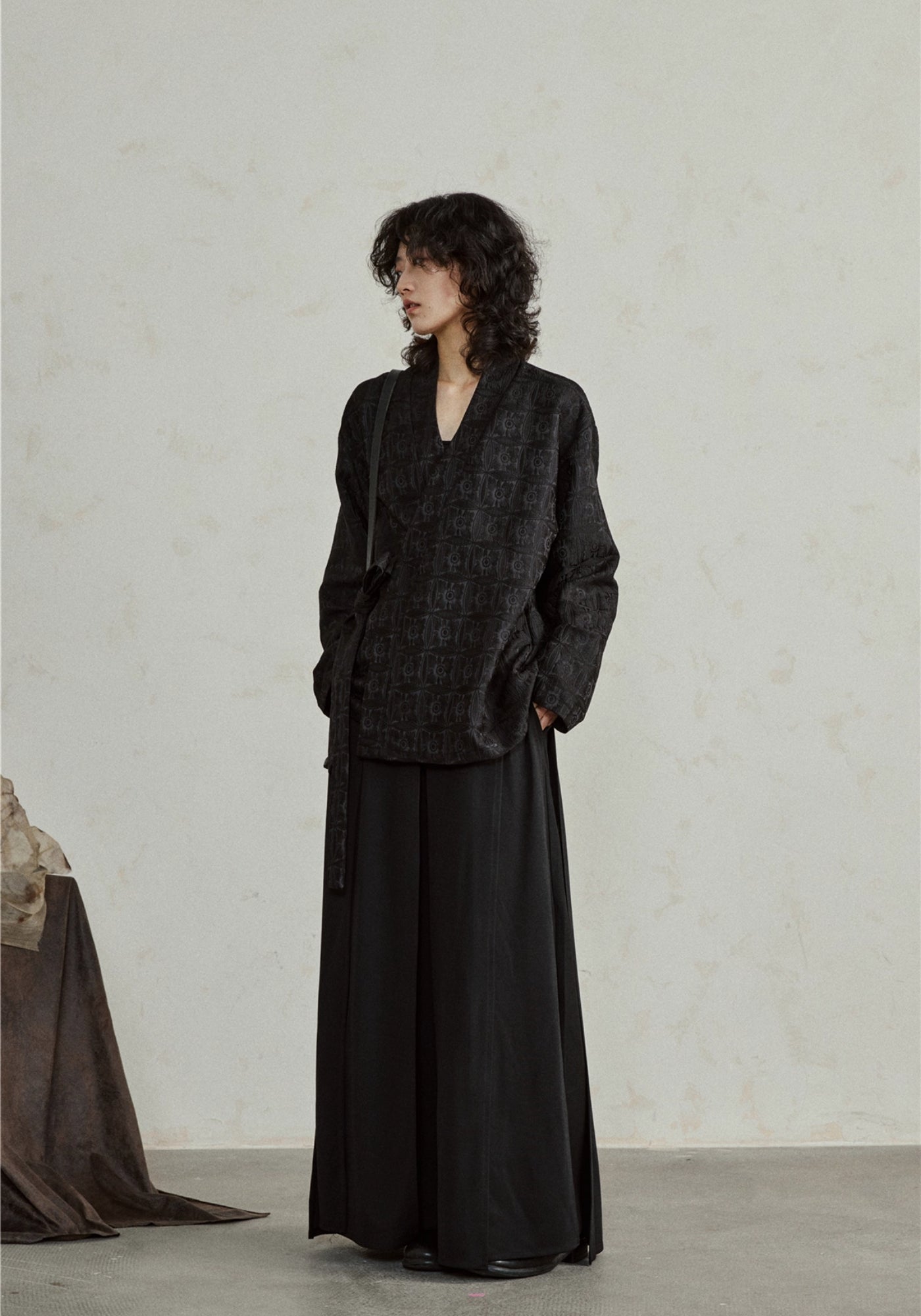 Veste cache-cœur style kimono