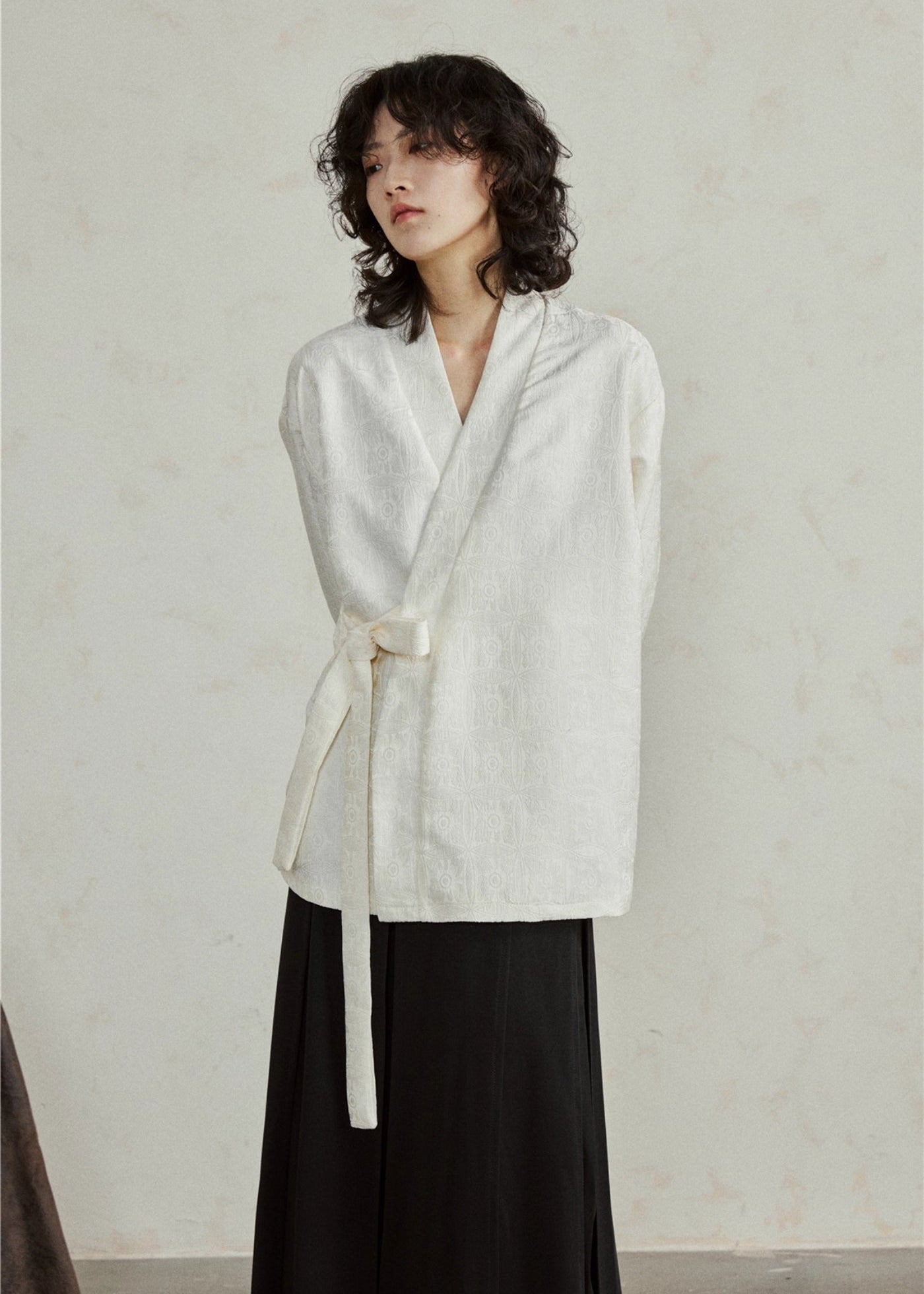 Veste cache-cœur style kimono