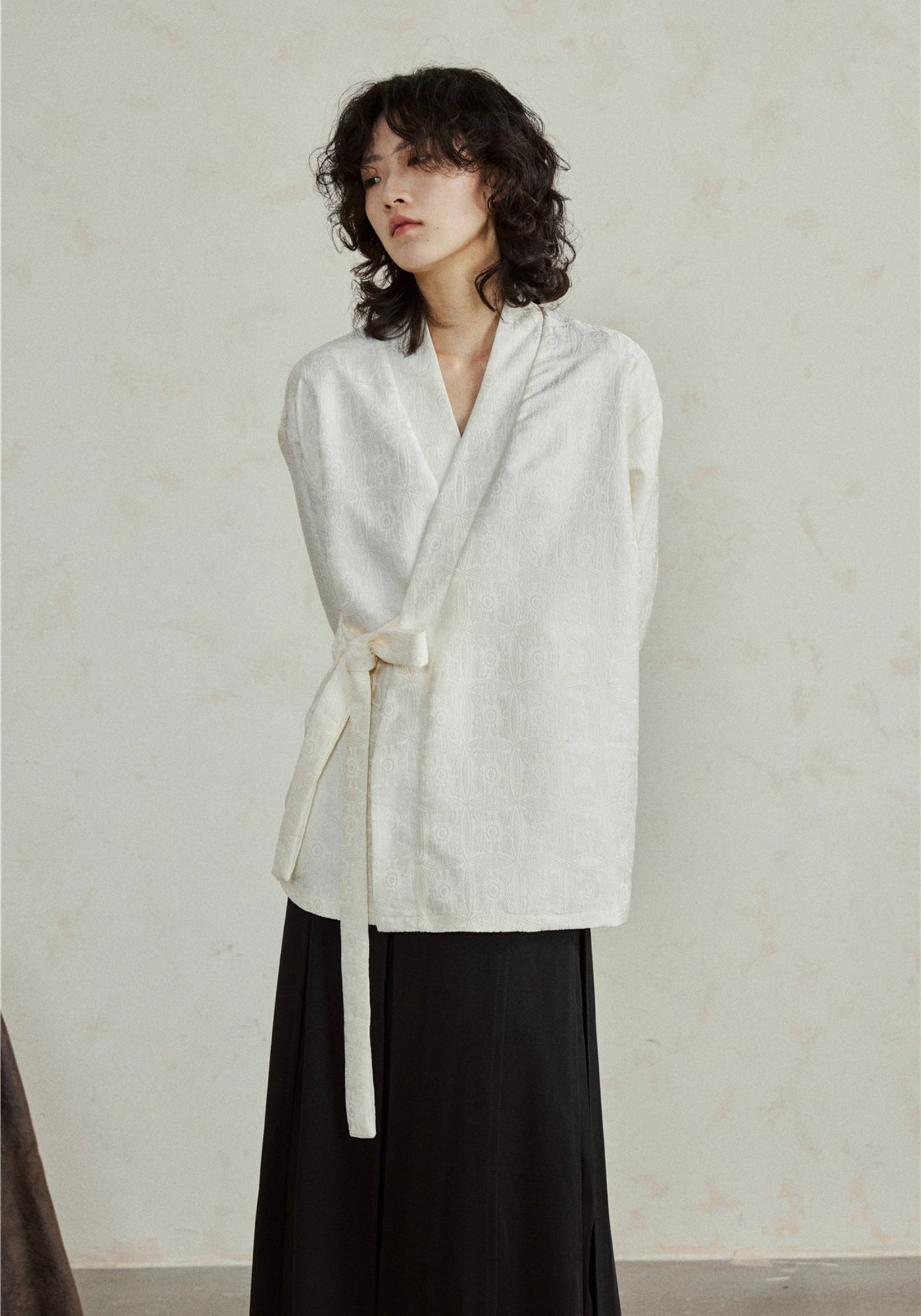 Veste cache-cœur style kimono