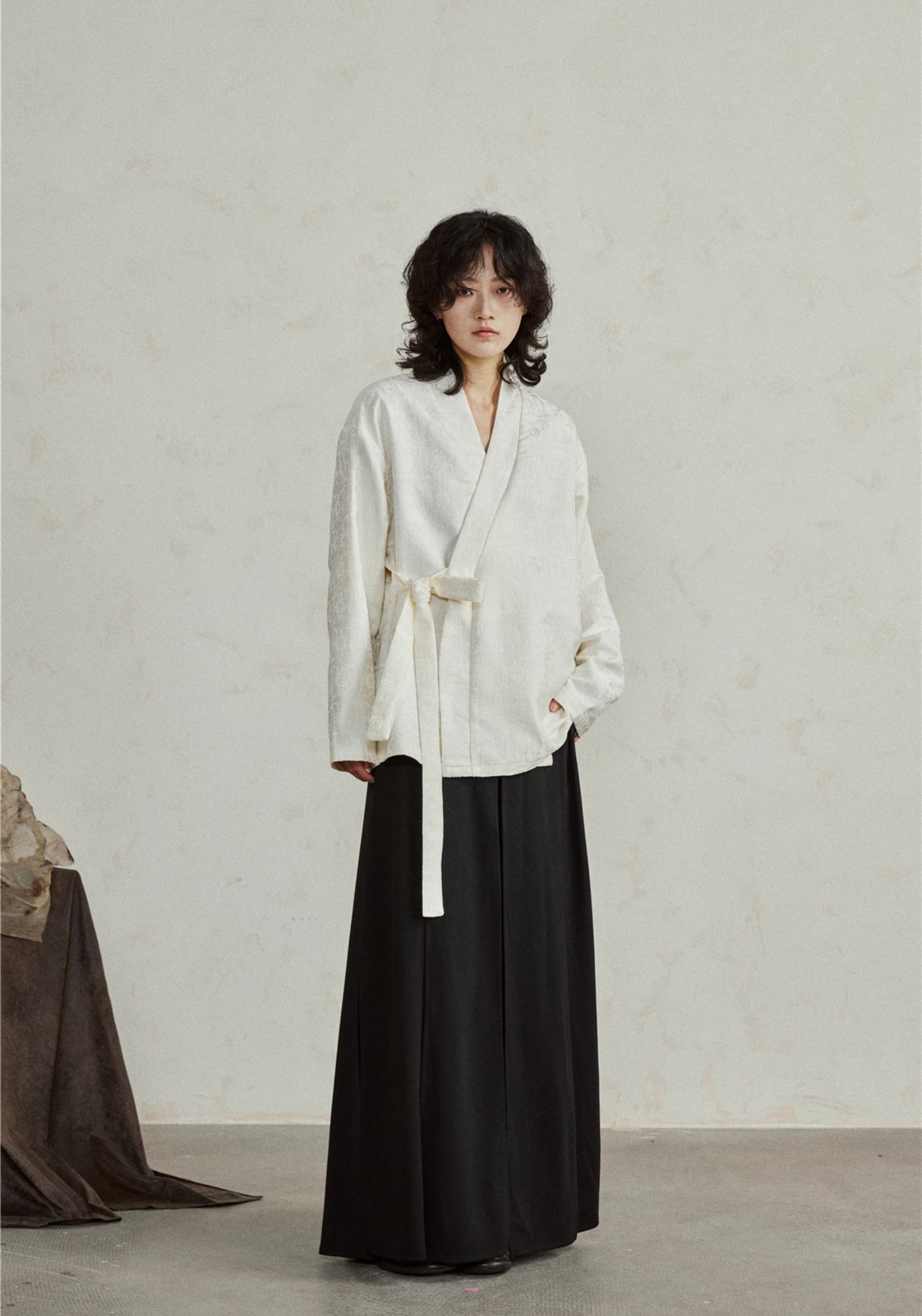 Veste cache-cœur style kimono